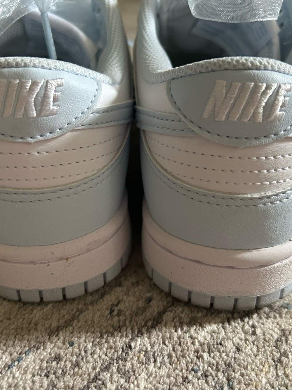 Nike Dunk Low Next Nature Blue Tint Sheer Lace Pack Sneakers Size 7 Ribbon - Picture 5 of 11